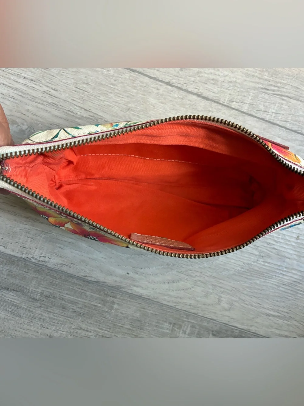 Cavalcanti Floral Leather Clutch Bag Cottagecore Boho Multicolor Made in Italy